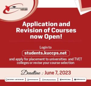 KUCCPS advert on application and revision of courses with Deadline 